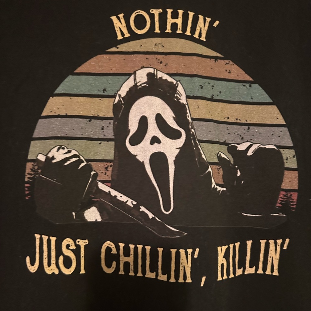 Ghost Face / Scream Chillin’ Killin T Shirt — ships before Halloween!